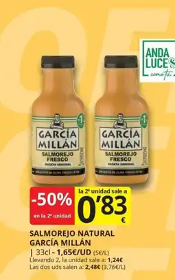 Supermercados MAS Salmorejo natural garcía millán oferta