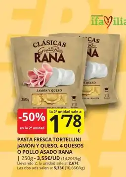Supermercados MAS Rana pasta fresca tortellini jamón y queso oferta