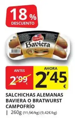 Supermercados MAS Baviera salchichas alemanas bratwurst campo frío oferta