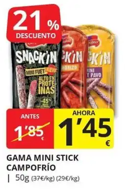 Supermercados MAS Campo Frío gama mini stick oferta