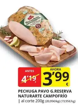 Supermercados MAS Naturarte pechuga pavo g.reserva oferta