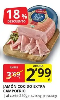 Supermercados MAS Jamón cocido extra campo frío oferta