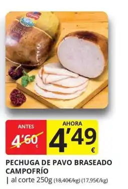 Supermercados MAS Campo Frío pechuga de pavo braseado oferta