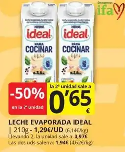 Supermercados MAS Ideal leche evaporada oferta