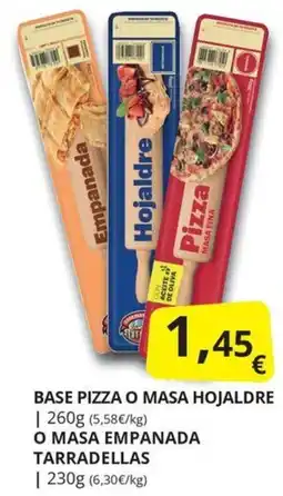 Supermercados MAS Base pizza o masa hojaldre oferta