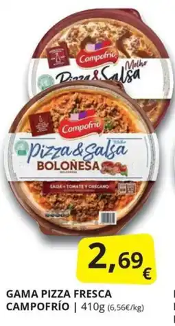 Supermercados MAS Campo Frío pizza & salsa boloñesa oferta