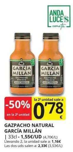 Supermercados MAS Gazpacho natural García Millán oferta
