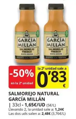 Supermercados MAS Salmorejo natural garcía millán oferta