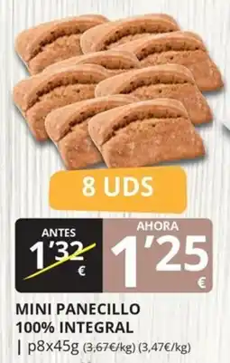Supermercados MAS Mini panecillo 100% integral oferta