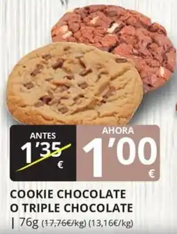 Supermercados MAS Cookie chocolate o triple chocolate oferta