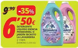 Supermercados MAS la lavandera detergente liquido esencia primaveral o jardin secreto oferta