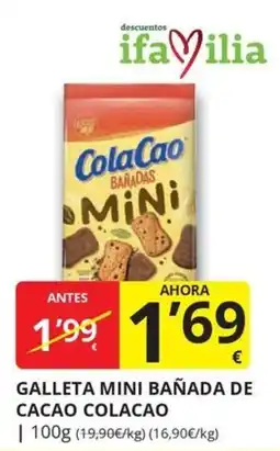 Supermercados MAS ColaCao galleta mini bañada de cacao oferta