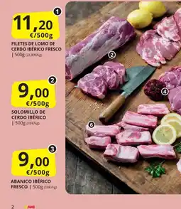 Supermercados MAS Cerdo Ibérico filetes de lomo fresco oferta