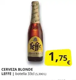 Supermercados MAS Leffe cerveza blonde oferta