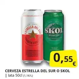Supermercados MAS Cerveza Estrella Del Sur O Skol oferta