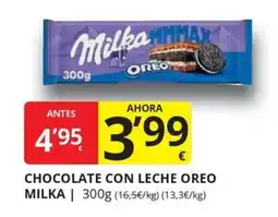 Supermercados MAS Milka chocolate con leche Oreo oferta