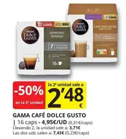 Supermercados MAS Nestlé Dolce Gusto café oferta