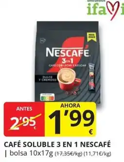 Supermercados MAS Nescafe cafe soluble 3 en 1 oferta