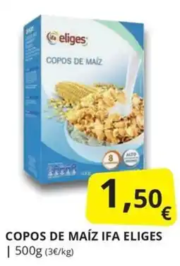 Supermercados MAS Ifa eliges copos de maíz oferta