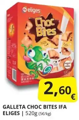 Supermercados MAS Eliges galleta choc bites oferta
