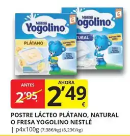 Supermercados MAS Yogolino postre lácteo plátano natural o fresa oferta