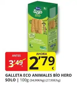 Supermercados MAS Hero Solo Bio Galleta Eco Animales oferta