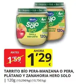 Supermercados MAS Hero Solo Bio Pera-Manzana O Pera, Plátano Y Zanahoria oferta