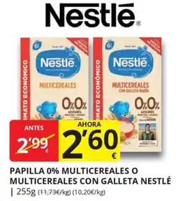 Supermercados MAS Nestlé papilla 0% multicereales o multicereales con galleta oferta