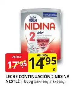 Supermercados MAS Nestlé leche continuación 2 nidina oferta