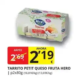 Supermercados MAS Hero petit queso fruta oferta