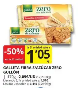Supermercados MAS Gullón galleta fibra s/azúcar zero oferta
