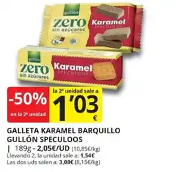 Supermercados MAS Gullón galleta karamel barquillo oferta