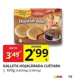Supermercados MAS Galleta hojaldrada cuétara oferta