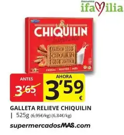 Supermercados MAS Chiquilin galleta relieve oferta
