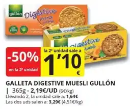 Supermercados MAS Gullón galleta digestive muesli oferta