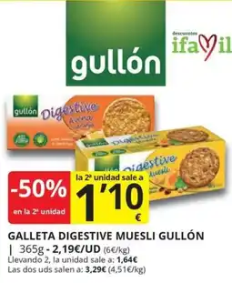 Supermercados MAS Gullón digestive muesli oferta
