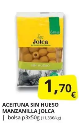 Supermercados MAS Jolca aceituna sin hueso manzanilla oferta