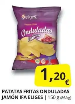 Supermercados MAS Eliges patatas fritas onduladas jamón oferta