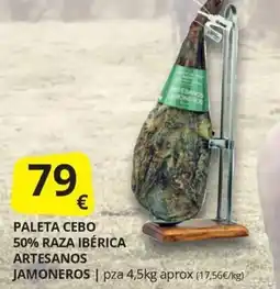 Supermercados MAS Artesanos jamoneros paleta cebo oferta