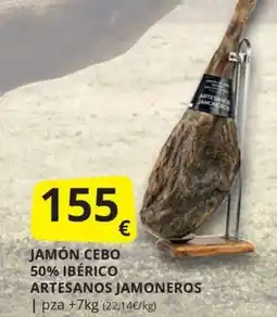 Supermercados MAS artesanos jamoneros jamón cebo 50% ibérico oferta