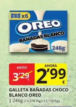 Supermercados MAS Oreo galleta bañadas choco blanco oferta
