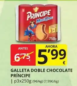 Supermercados MAS Príncipe galleta doble chocolate oferta