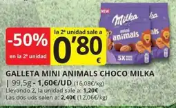 Supermercados MAS Milka galleta mini animals choco oferta