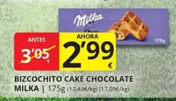 Supermercados MAS Milka bizcochito cake chocolate oferta