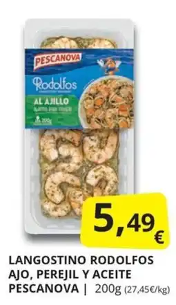 Supermercados MAS Pescanova langostino rodolfos ajo perejil y aceite oferta