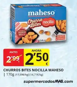 Supermercados MAS Maheso churros bites nocilla oferta