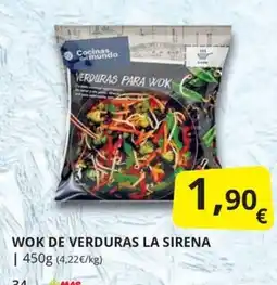 Supermercados MAS Cocinas del mundo wok de verduras la sirena oferta