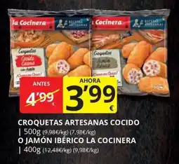 Supermercados MAS la Cocinera croquetas artesanas cocido o jamón ibérico la cocinera oferta