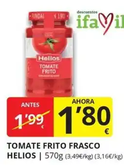 Supermercados MAS Helios tomate frito frasco oferta