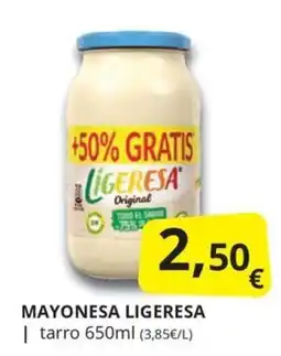 Supermercados MAS Ligeresa mayonesa oferta